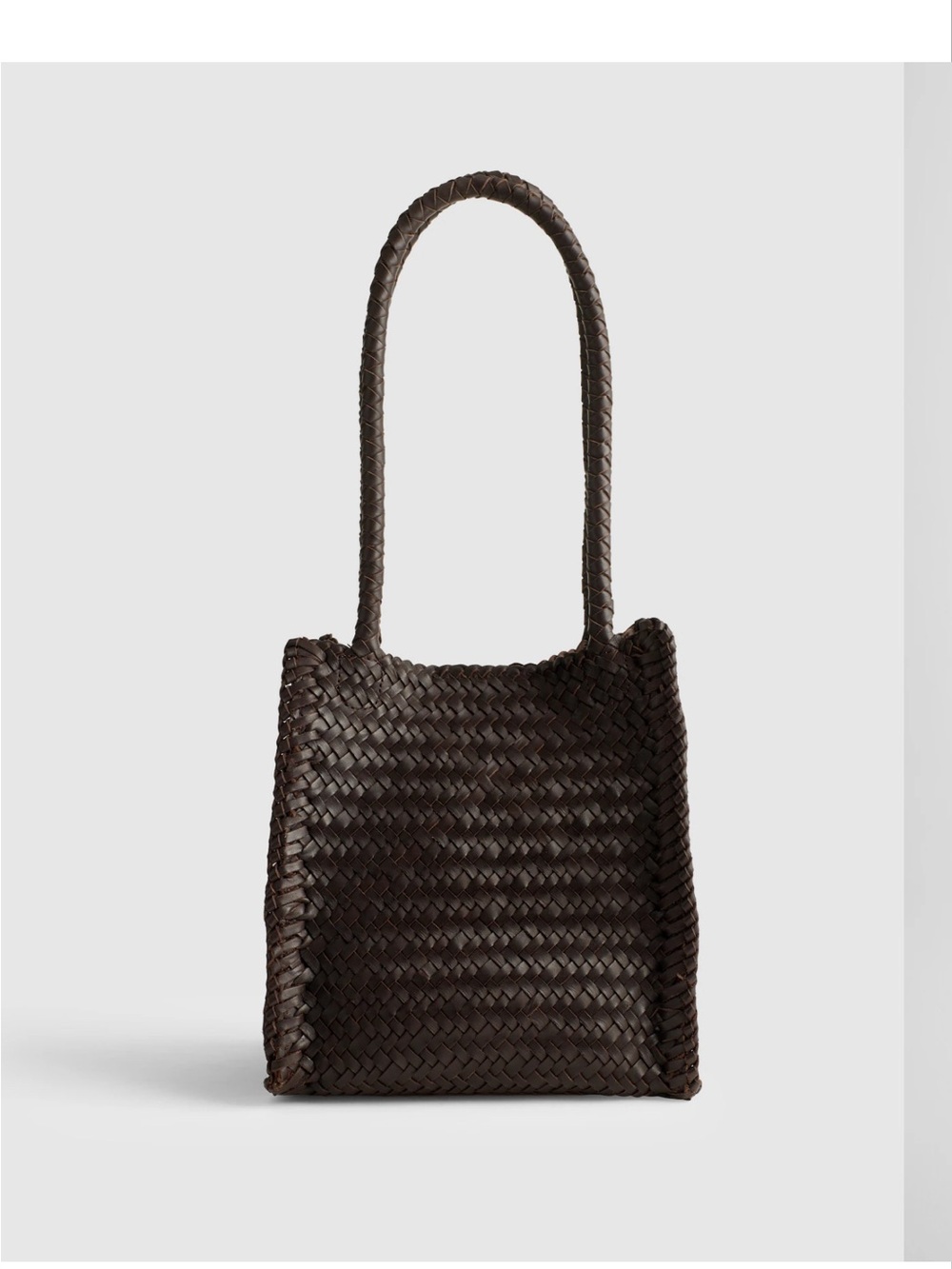 Madewell Woven Leather Tote Bag - Dark Brown - Picture 2 of 6